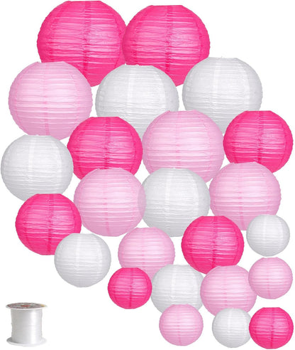 Paper Lanterns Decorative, Round Hanging Paper Lanterns Decorations for Rustic Party Bridal Shower Wedding Sage Green Birthday Party Supplies Gold/Ivory/Sage Green 15pcs