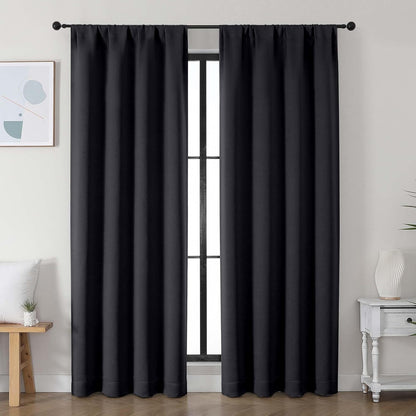 Simplebrand Ava Sage Green Blackout Curtains for Bedroom 63 Inch Length 2 Panels Set, Solid Thermal Insulated Energy Saving Rod Pocket Window Treatment Curtains Blackout Drapes, W40 x L63 Inch, Sage - Colors C