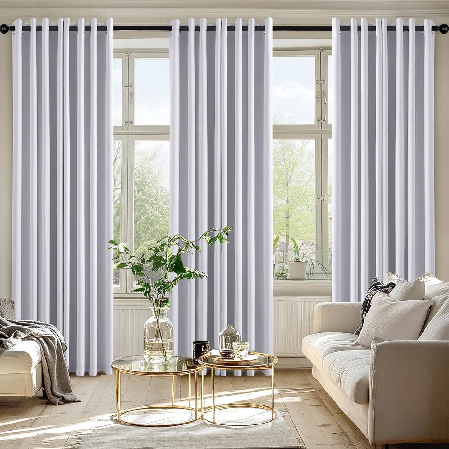 MIULEE Blackout Curtains for Bedroom Living Room 2 Panels, Thermal Insulated Room Darkening Drapes Grommet Noise Reducing Light Blocking Window Treatments 63 Inches Long 40x63 Inch Black - Colors B