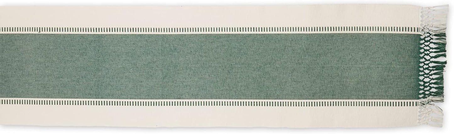 DII Dobby Stripe Woven Table Runner, 13x72-inch, French Blue