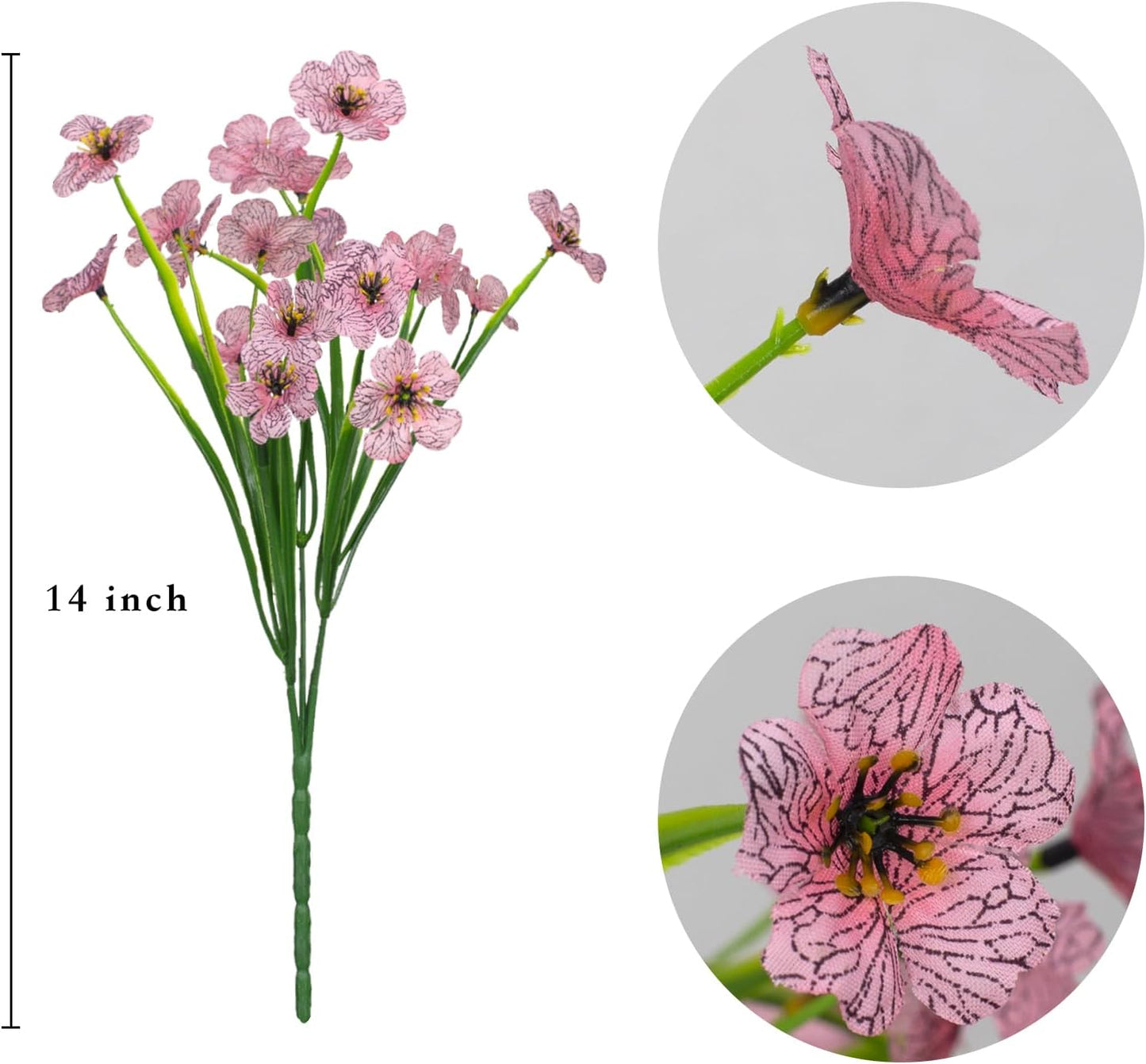 LikSoor 21 Bundles Artificial Outdoor UV Resistant Flowers No Fade Fake Outside Flowers Plastic Greenery Faux Shrubs Garden Porch Window Box Home Decoration(Purple)