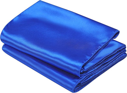 SiinvdaBZX 4 Pcs Royal Blue Satin Table Runner 12 x 108 inches Long, Bright Smooth Satin Wedding Table Runner Decorations for Birthday Parties, Buffet, Banquets, Graduations, Engagements