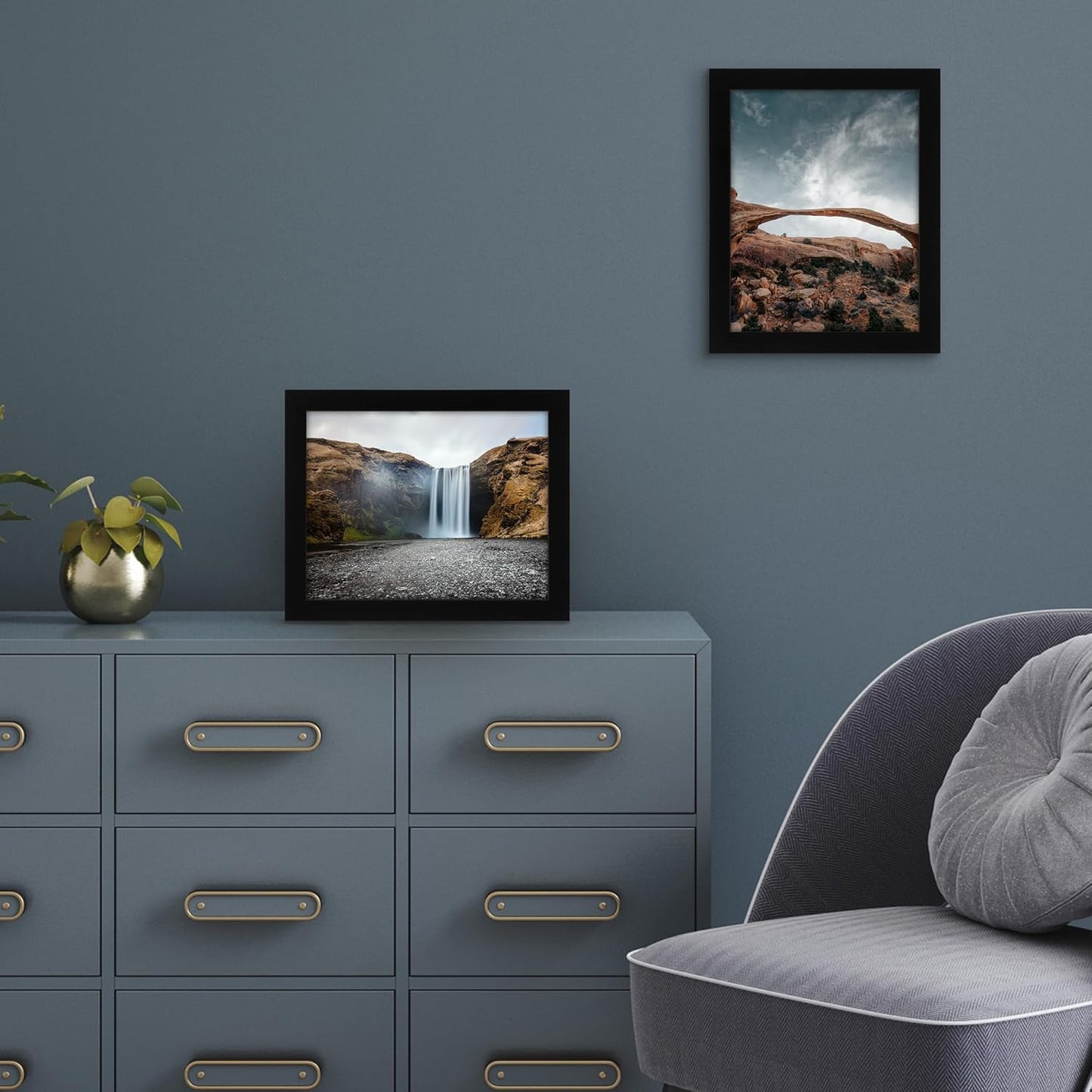 Americanflat 12x18 Poster Frame with Shatter-Resistant Glass - Signature Collection - Gallery-Style Frames Made of Engineered Wood - Photo Frame for Wall Display - Black - Colors C