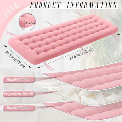 Vercraft Long Floor Cushion Large Floor Cushion with Brushed Cotton Jumbo Lounger Pillow for Outdoor Indoor Bay Window Meditation Yoga Reading Sleeping(Pink)