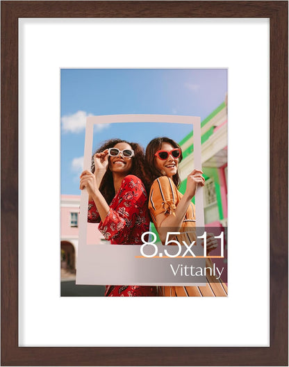 Vittanly 11x14 Picture Frame, Display Pictures 8x10 with Mat or 11x14 without Mat, Photo Frame for Wall Mounting, Black, 1 Pack - Colors B