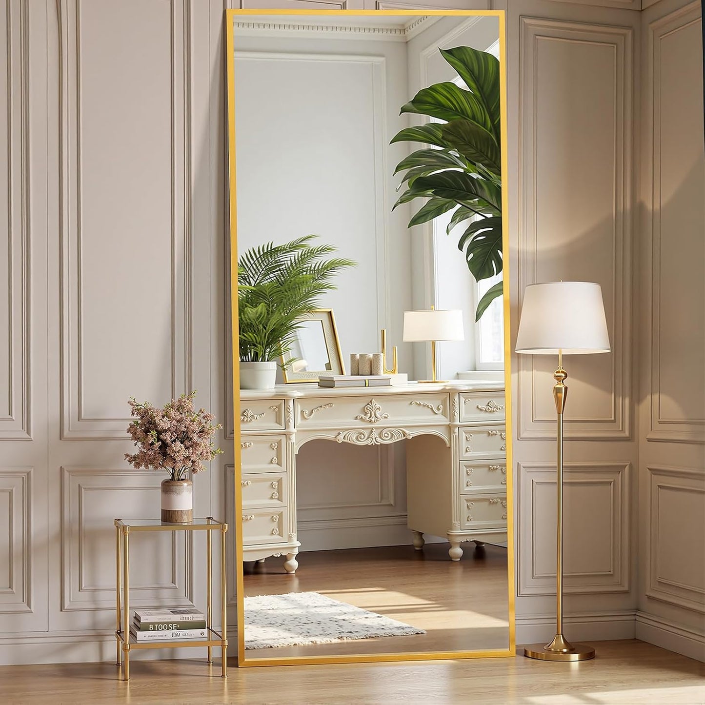 OLIXIS Black Arched Full Length Mirror 60"x16" for Bedroom, Full Body Mirror with Stand, Hanging or Leaning for Wall, Aluminum Alloy Thin Frame Floor Standing for Living Room