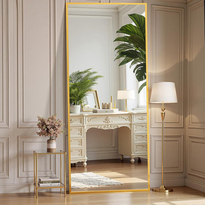 OLIXIS Black Arched Full Length Mirror 60"x16" for Bedroom, Full Body Mirror with Stand, Hanging or Leaning for Wall, Aluminum Alloy Thin Frame Floor Standing for Living Room