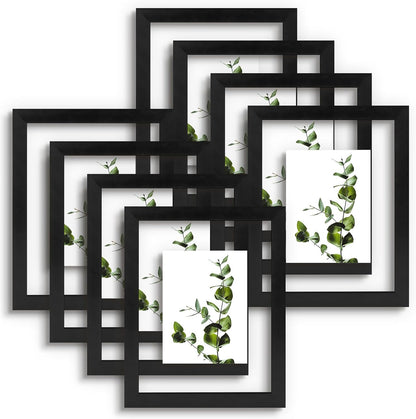 Golden State Art, 11X14 Floating Picture Frame, Black Wood Frame Display Any Size Photo Up To 11X14, Pressed Flower Frames with Hanging Hardware - Horizontal And Vertical Formats for Wall