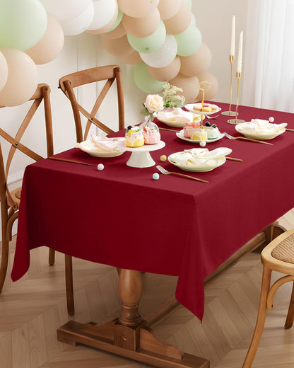 Pureegg Rectangle Linen Tablecloth Waterproof & Stain Resistant, Wrinkle-Free Table Cloth Adds Elegance and Protection, Ideal for Dining, Party, Wedding and Outdoor, 52 x 70 Inch, Sage Green