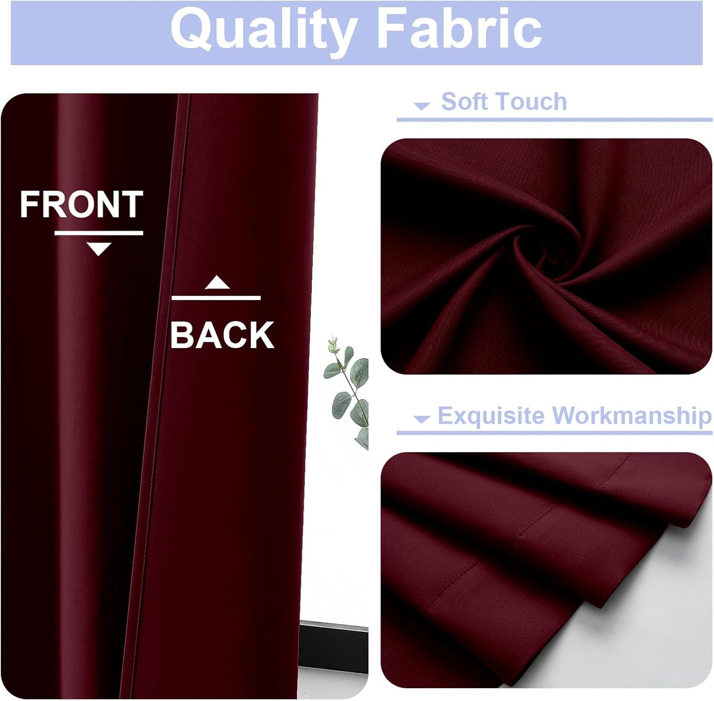 Simplebrand Ava Sage Green Blackout Curtains for Bedroom 63 Inch Length 2 Panels Set, Solid Thermal Insulated Energy Saving Rod Pocket Window Treatment Curtains Blackout Drapes, W40 x L63 Inch, Sage - Colors A