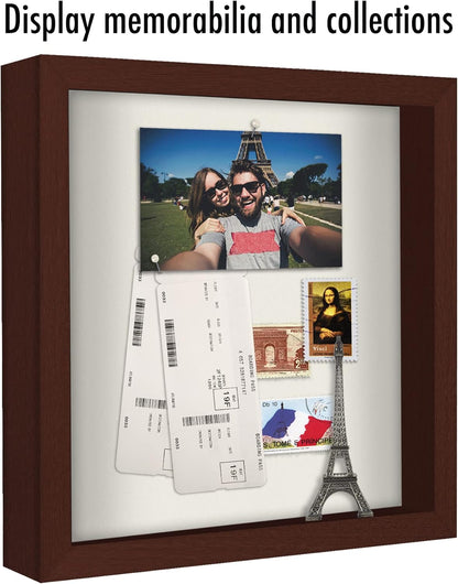 Americanflat 12x16 Shadow Box Frame with Polished Plexiglass - Silhouette Collection - Large Shadow Box Display Case for Tabletop and Wall Display - Black with Soft Felt Back