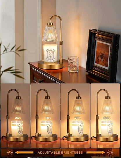 Innqoo Candle Warmer Lamp with Timer, Dimmable Candle Warmer for Jar Candles, Height Adjustable Wax Melts Warmer, Birthday Gifts for Women Mom, House Warming Gifts New Home Decor