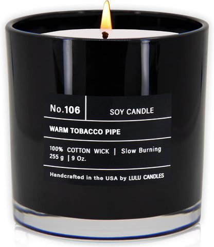 Lulu Candles | Jasmine, Oud & Sandalwood | Luxury Scented Soy Jar Candle | Hand Poured in The USA | Highly Scented & Long Lasting (9 Oz.)