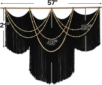 Flber Macrame Wall Hanging Macrame Wall Decor Large-Scale Tie-Dye Tapestry Living Home Room Wall Decor 57" Wx 35" L