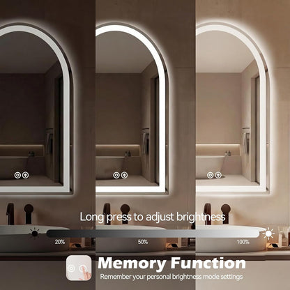Sweetcrispy 20"x30" Arched Gold Bathroom Mirrors for Wall, Bathroom Mirrors for Over Sink, Metal Framed with HD Shatter-Proof Glass for Entryway, Living Room, Bedroom