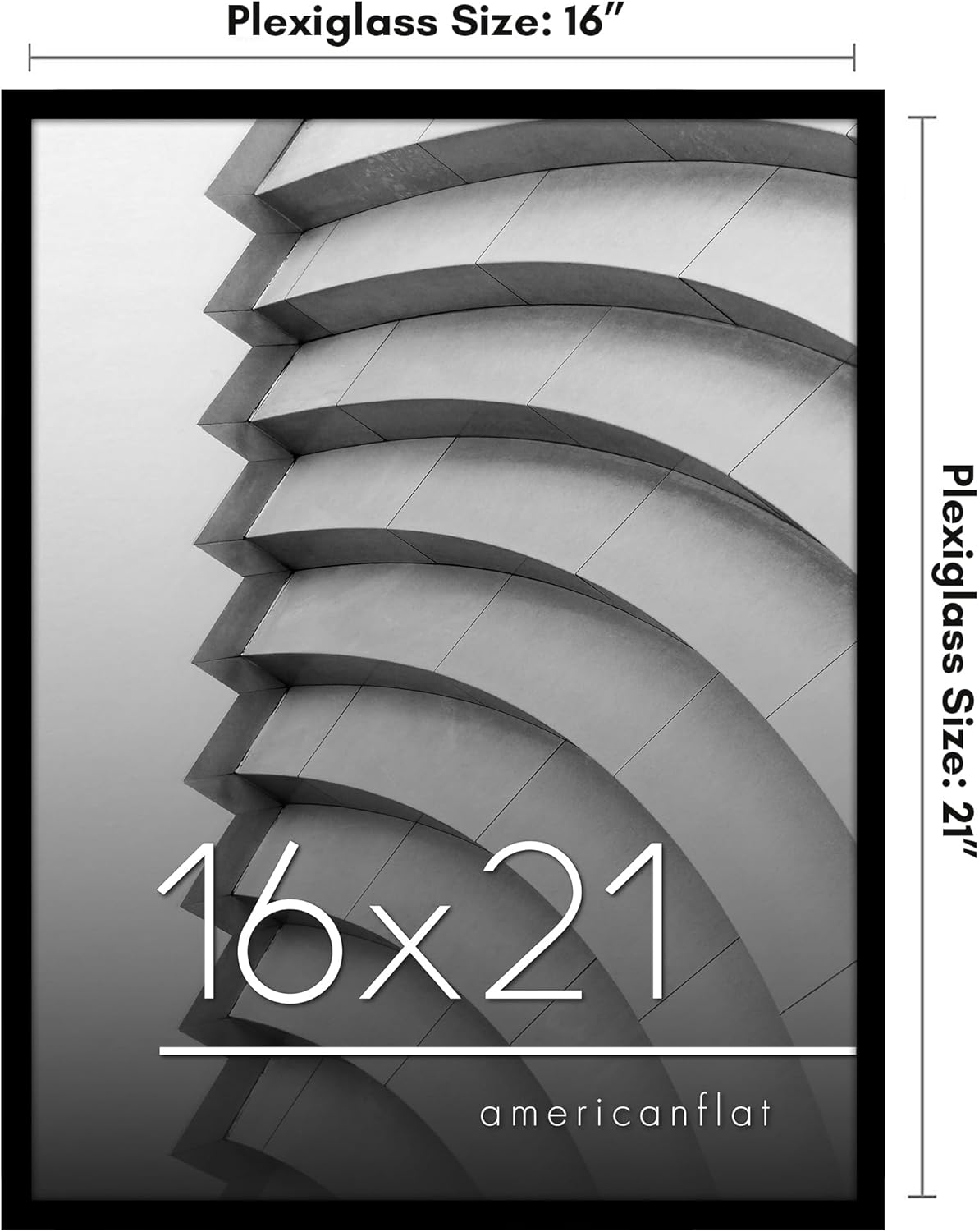 Americanflat 24x36 Poster Frame with Polished Plexiglass - Streamline Collection - Thin Border Picture Frame for Wall Display - Hanging Hardware Included - Black - Colors A