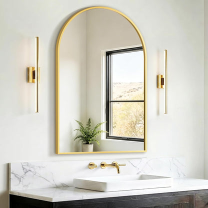 FICTOR Bathroom Mirror for Wall, Arched Vanity Bathroom Mirror for Over Sink, Metal Framed with HD Shatter-Proof Glass for Entryway, Living Room,Bedroom(2 Pack 24” x 36”, Black)