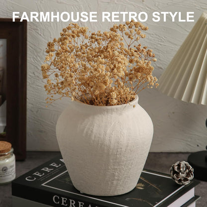 Rustic Vases for Home Decor. Ceramic Vase for Dining Table Decor. Terracotta Decorative Vase 6.1IN. ZSHLXM