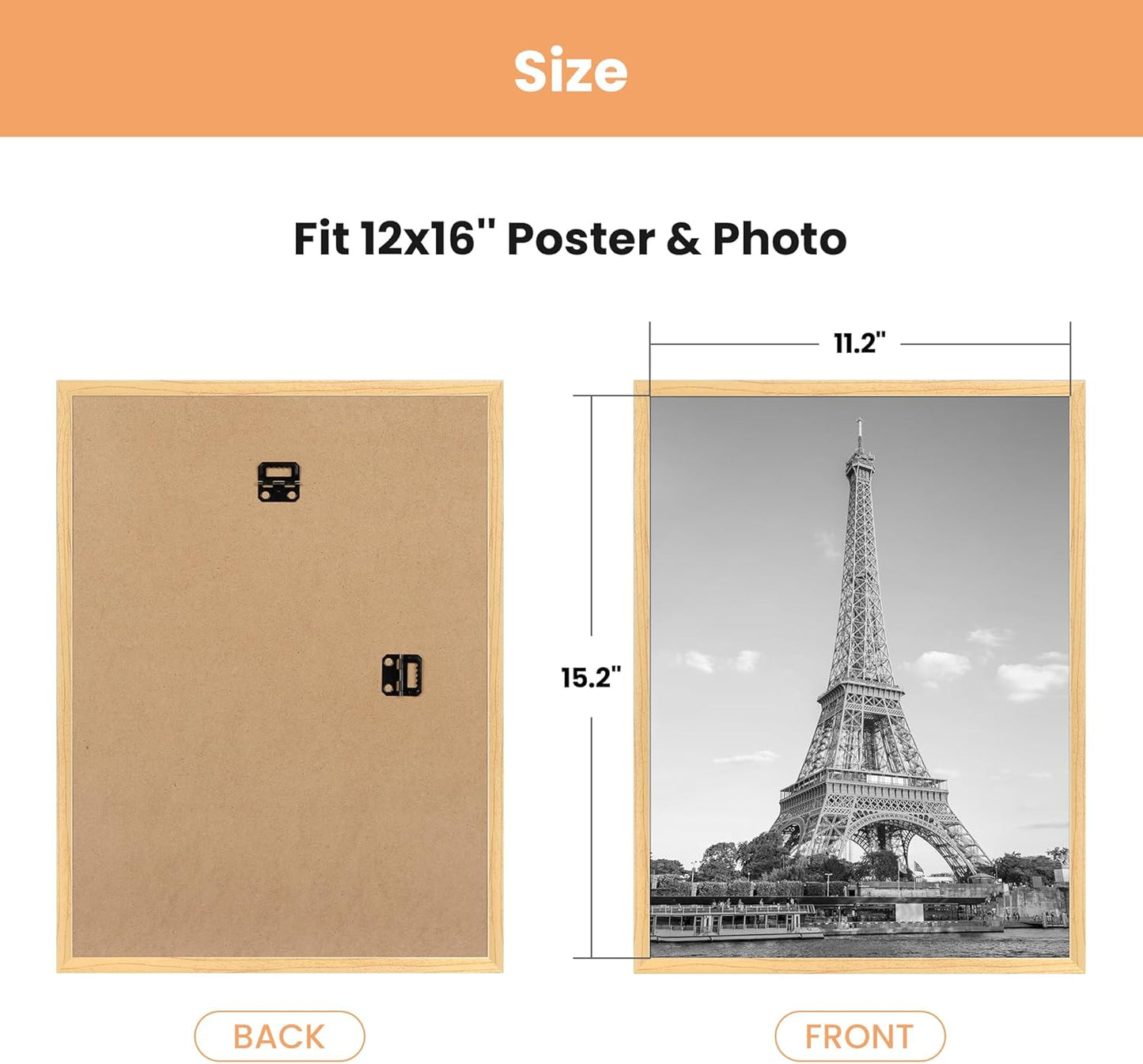 upsimples 24x36 Poster Frame Black 3 Pack, Scratch-Proof Picture Frames 24 x 36 for Photo Gallery - Slide-In Strips, Horizontal or Vertical Wall Mounting