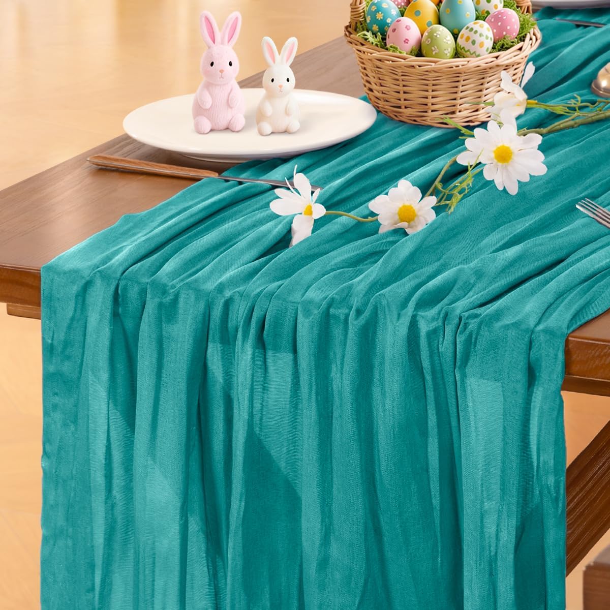 Socomi 3pcs Sage Green Cheesecloth Table Runner Summer Boho Rustic Gauze 120 inch 10FT Cheese Cloth Sheer Runner for Wedding Party Baby Shower Home Decor Holiday Decorations