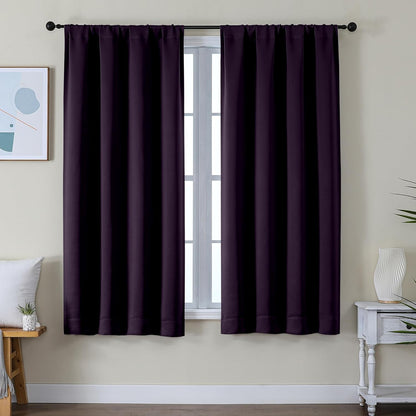 Simplebrand Ava Sage Green Blackout Curtains for Bedroom 63 Inch Length 2 Panels Set, Solid Thermal Insulated Energy Saving Rod Pocket Window Treatment Curtains Blackout Drapes, W40 x L63 Inch, Sage - Colors B