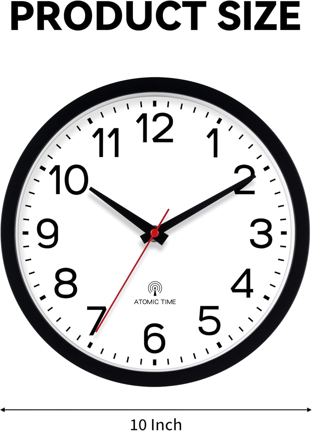 AKCISOT Wall Clock, Modern Small Wall Clocks Battery Operated 8 Inch, Silent Non-Ticking Analog Classic for Office, Home, Bathroom, Kitchen, Bedroom, School(Black)