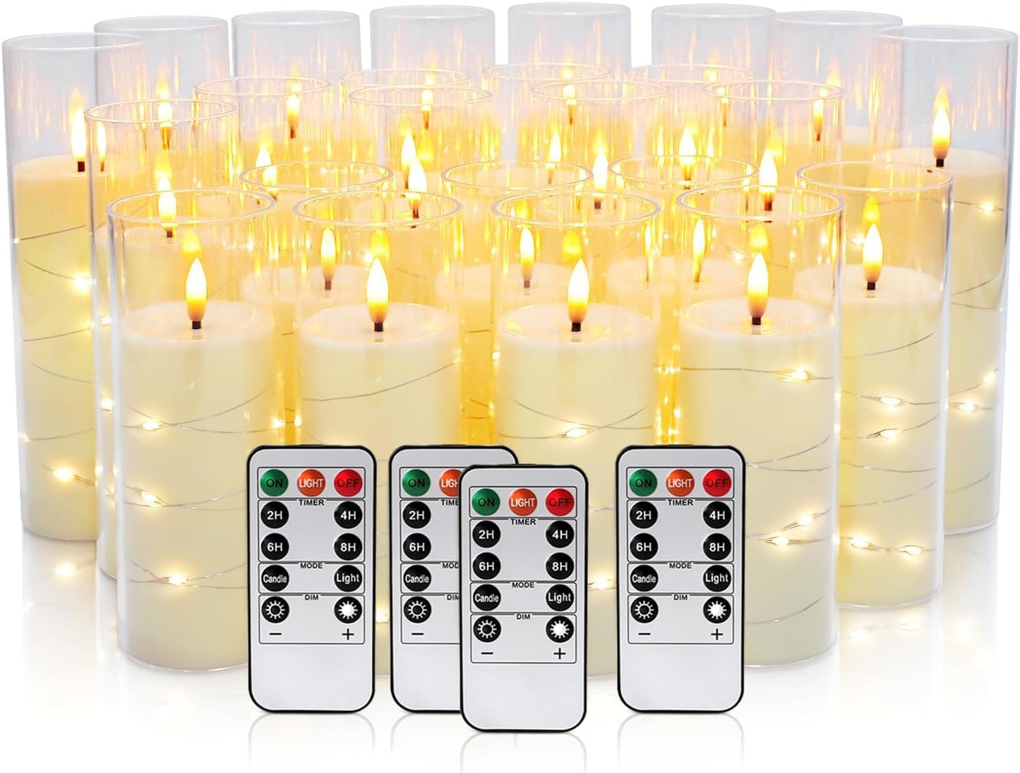 48- Pack of 3 Sizes of LED Flameless Candles.This Candle is Suitable for café, Fancy Restaurant, Bookstore and Other Scenes to Create a Relaxing and Romantic Atmosphere.