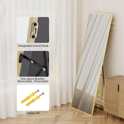 Simple Deluxe Arched Full Length Mirror, 71"x26"Large Floor Mirrors, for Wall Door Bedroom Bathroom Living Room (Gold)