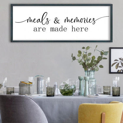 FZMHASLWW Gather Sign Wall Decor 32"×12" Large Wooden Framed for Dining Room Simple Home Kitchen Hanging Art (Wood)