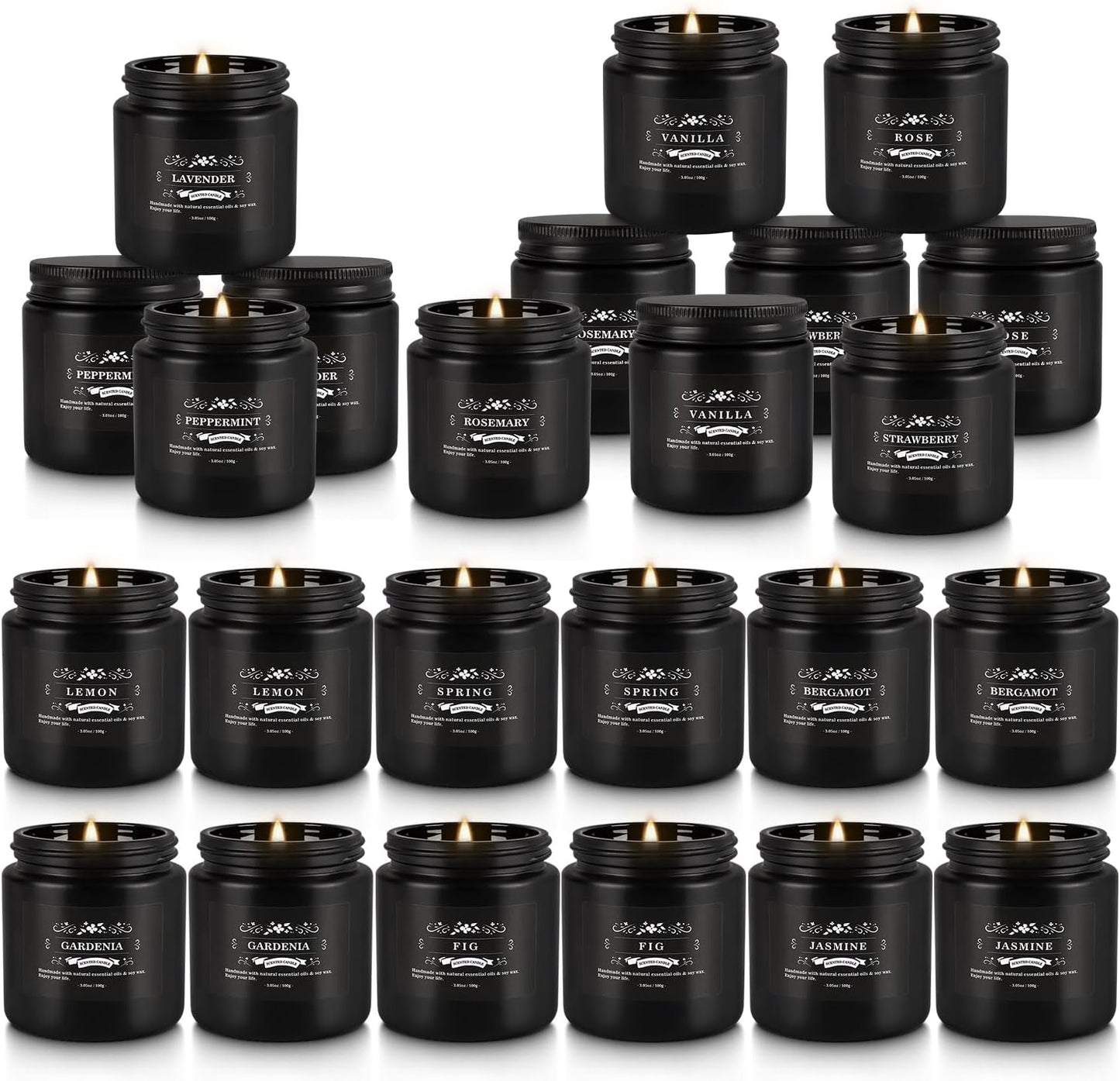 Howemon 24 Pack Scented Candles Set for Home, Relaxing Stress Relief, Aromatherapy - Natural Soy Wax and Fragrance - Gifts for Women, Mom, Best Friend, Wife, Birthday