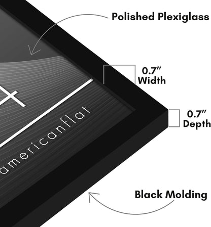 Americanflat 24x36 Poster Frame with Polished Plexiglass - Streamline Collection - Thin Border Picture Frame for Wall Display - Hanging Hardware Included - Black - Colors A