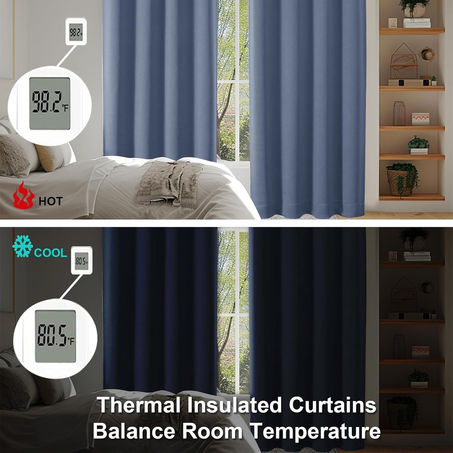 Simplebrand Ava Sage Green Blackout Curtains for Bedroom 63 Inch Length 2 Panels Set, Solid Thermal Insulated Energy Saving Rod Pocket Window Treatment Curtains Blackout Drapes, W40 x L63 Inch, Sage - Colors A