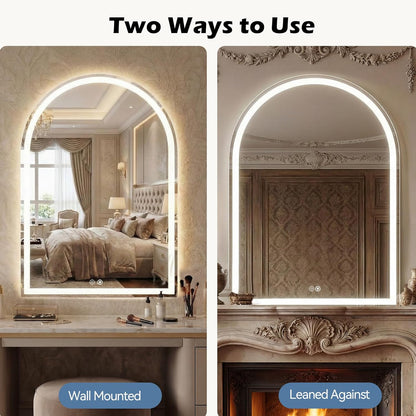Sweetcrispy 20"x30" Arched Gold Bathroom Mirrors for Wall, Bathroom Mirrors for Over Sink, Metal Framed with HD Shatter-Proof Glass for Entryway, Living Room, Bedroom