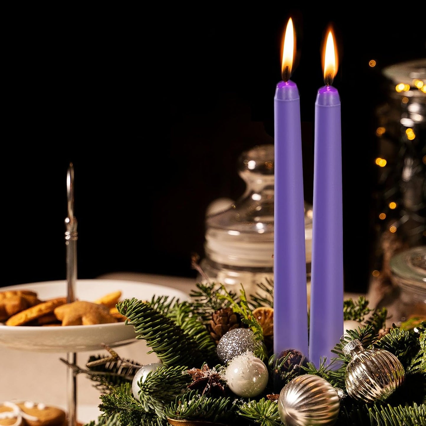 KONNI 0.87×10 Inch Ivory Taper Candles, Unscented and Smokeless Tall Candlesticks, 10 Pack Tapered Candles with Cotton Wicks, Long Burning, Ideal for Weddings, Dinner Parties, and Home Décor