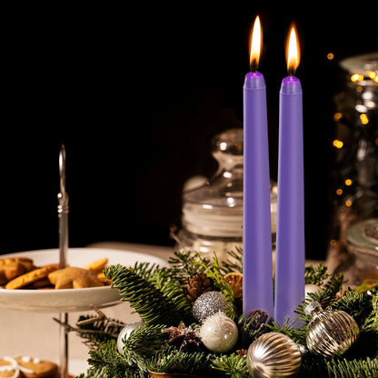 KONNI 0.87×10 Inch Ivory Taper Candles, Unscented and Smokeless Tall Candlesticks, 10 Pack Tapered Candles with Cotton Wicks, Long Burning, Ideal for Weddings, Dinner Parties, and Home Décor