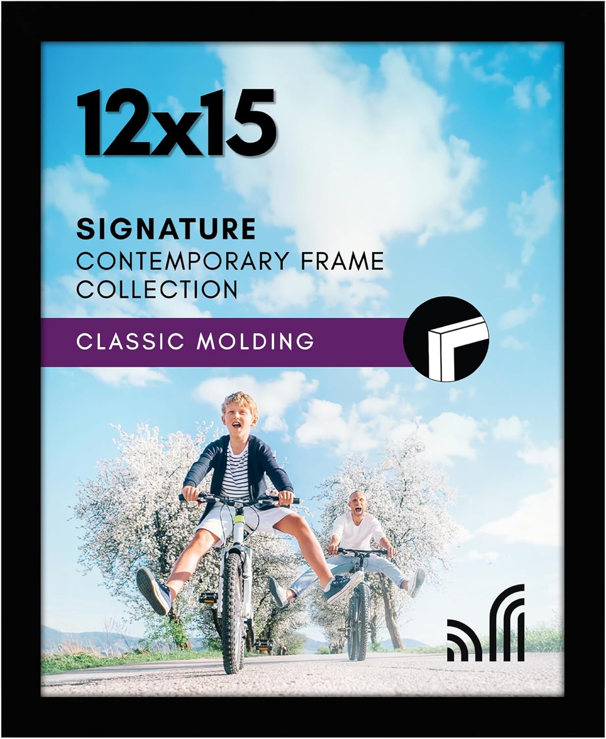 Americanflat 12x18 Poster Frame with Shatter-Resistant Glass - Signature Collection - Gallery-Style Frames Made of Engineered Wood - Photo Frame for Wall Display - Black - Colors A
