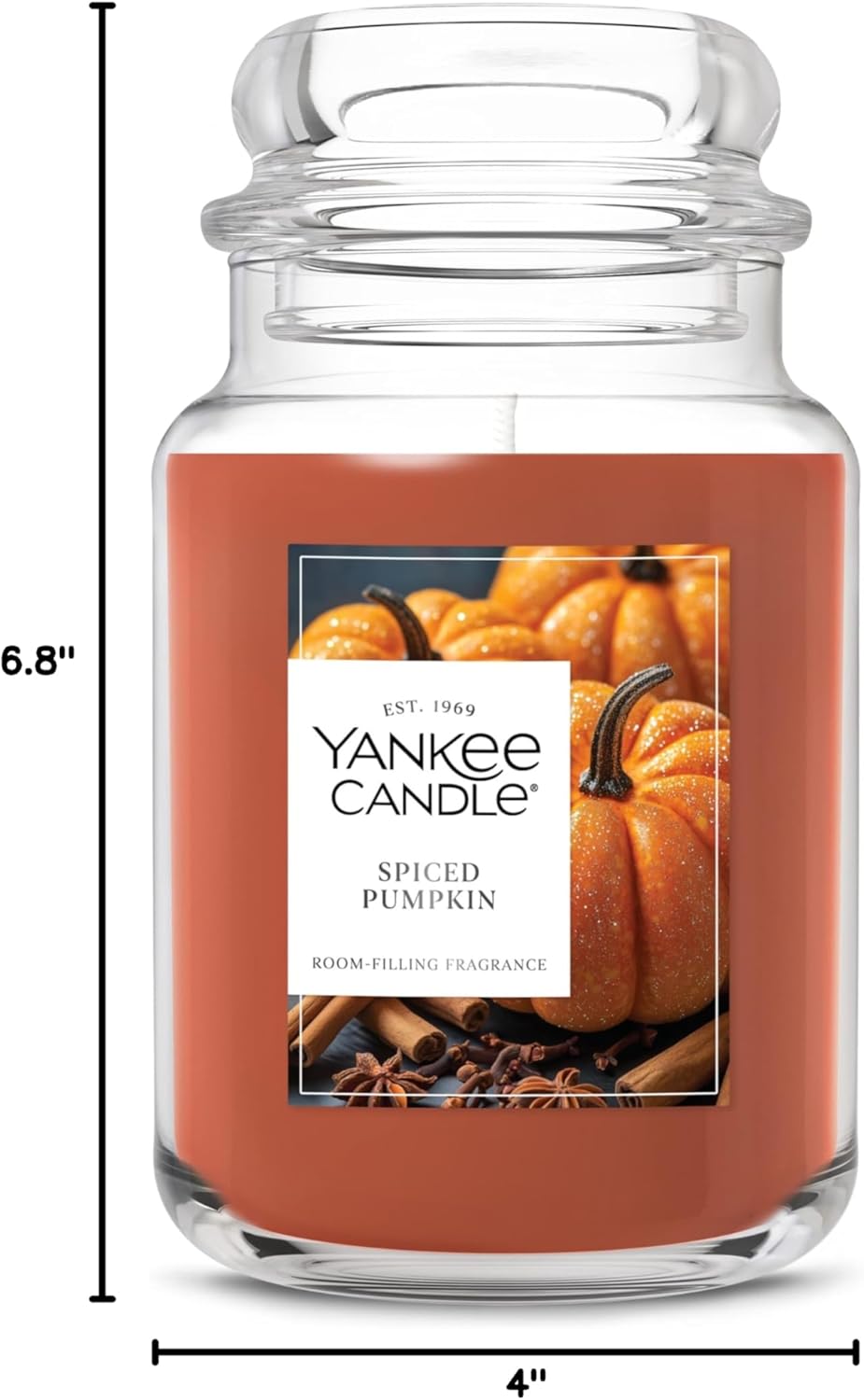 Yankee Candle Sugared Cinnamon Apple, Scented Candle, 22oz Large Jar with up to 150 Hour Burn Time, Giftable