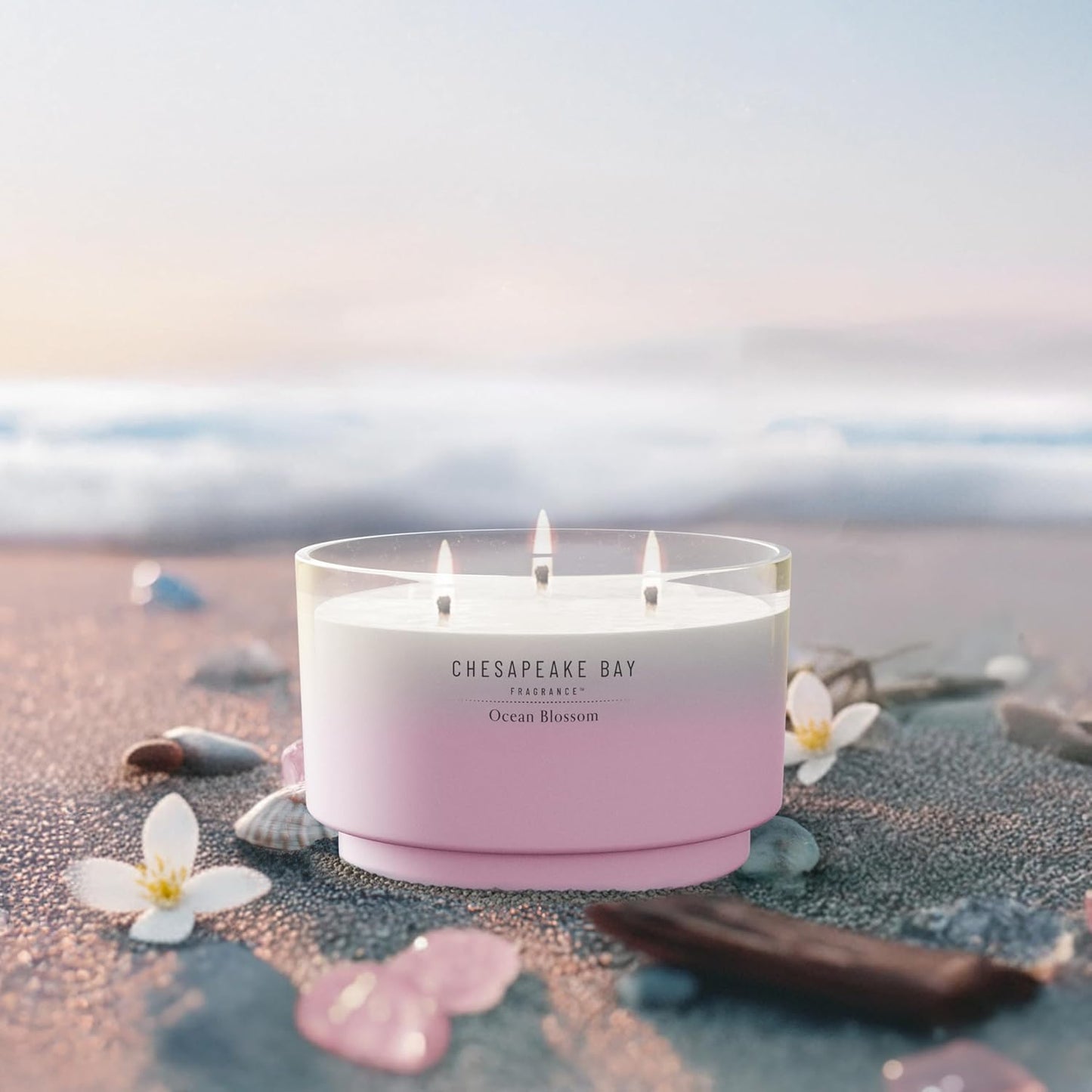 Chesapeake Bay, 11oz Marine Drift Scented Candle, Mood Evoking Fragrance, Textured Sea Glass-Inspired Jar, Premium Soy Blend Wax with Essential Oils, Coastal Fragrance for Home Décor or Gifting