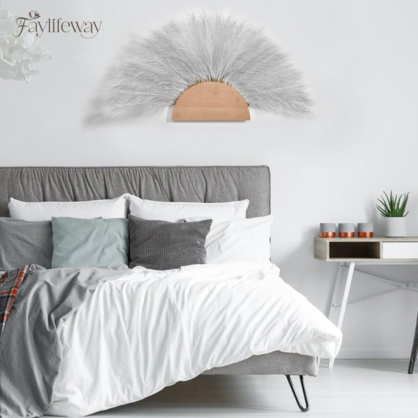 50pcs Pampas Grass 17in for Living Room Decor, Blush Pink Pampas Grass Decor, Fluffy Pink Flowers for Home Birthday Bathroom Baby Shower Wall Bow Decor(Blush & Cream & Pink)