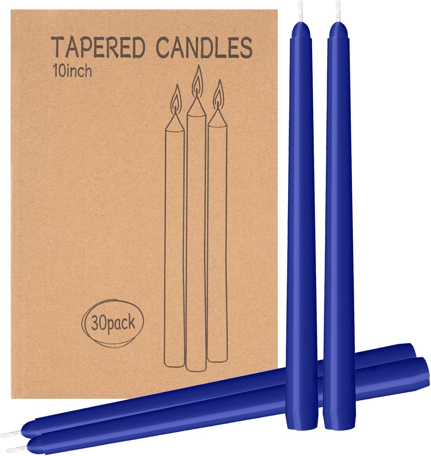 4 Pack Ivory Taper Candles - Taper Candles 10 Inch Dripless, Smokeless & Unscented - 8 Hours Long Burning - Hand Poured Tall Candlesticks - Ideal for Weddings, Dinner Parties, and Home Decor