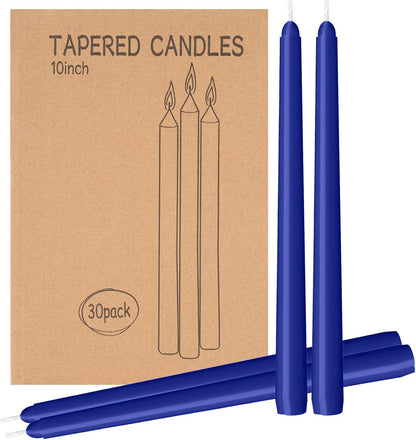 4 Pack Ivory Taper Candles - Taper Candles 10 Inch Dripless, Smokeless & Unscented - 8 Hours Long Burning - Hand Poured Tall Candlesticks - Ideal for Weddings, Dinner Parties, and Home Decor