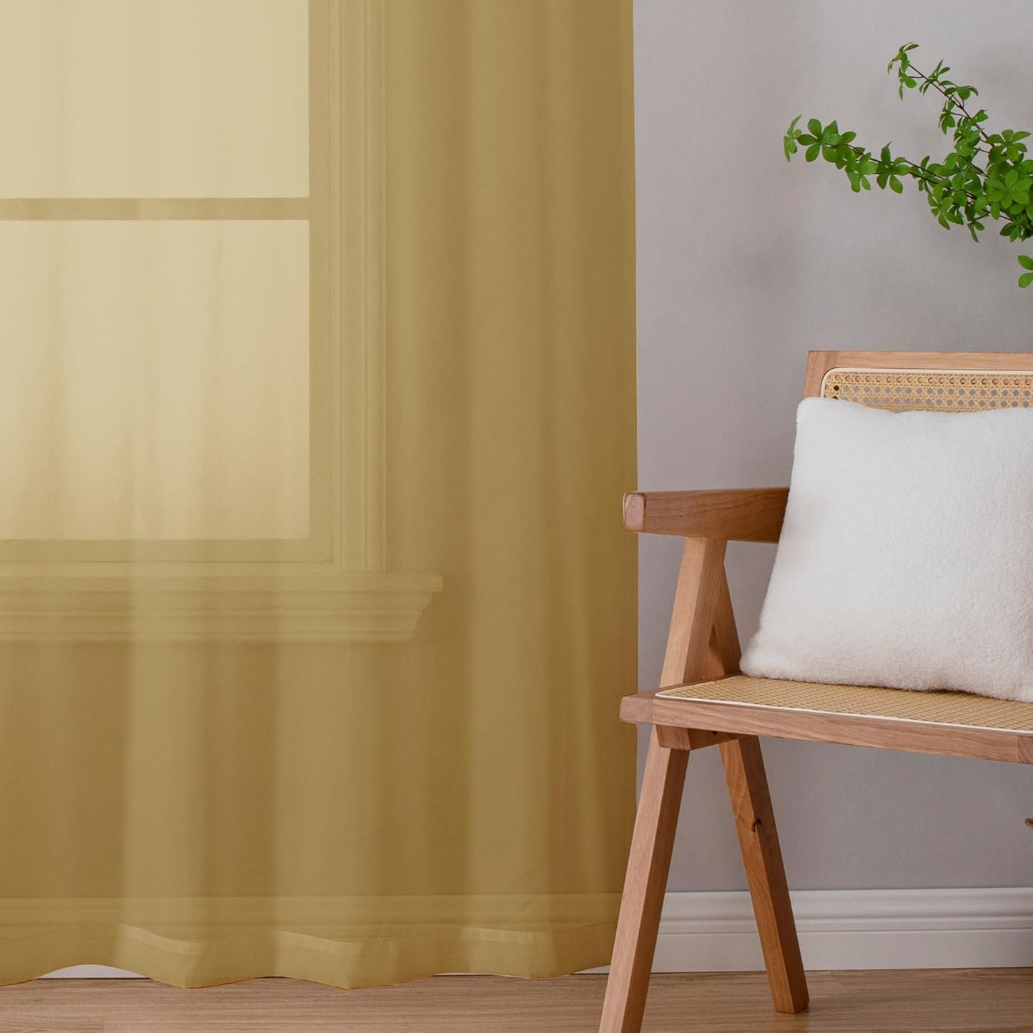 Chyhomenyc Sheer White Valances for Windows 2 Pack, Small Window Curtains for Living Room Bathroom Cafe Laundry Basement, Modern Top Dual Rod Pocket Voile Curtain, 42W x 14L inches, White - Colors C