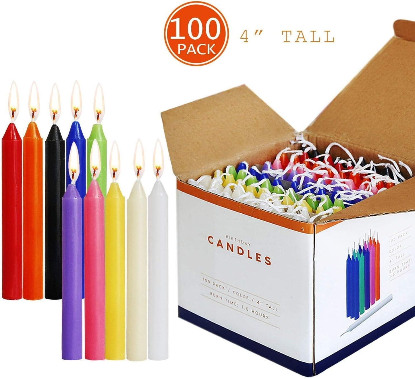 30-Pack 10-Color Taper Candles - 10 Inch Dripless & 10-Hour Burn｜Wedding/Birthday/Home Decor with Premium Wax