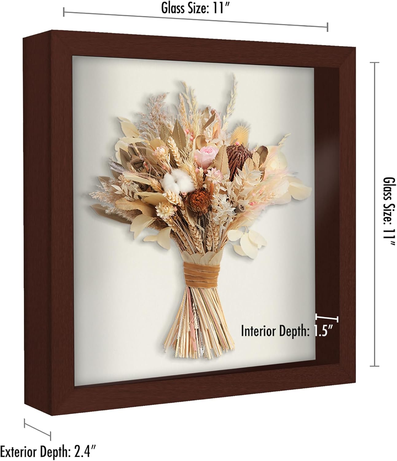 Americanflat 12x16 Shadow Box Frame with Polished Plexiglass - Silhouette Collection - Large Shadow Box Display Case for Tabletop and Wall Display - Black with Soft Felt Back