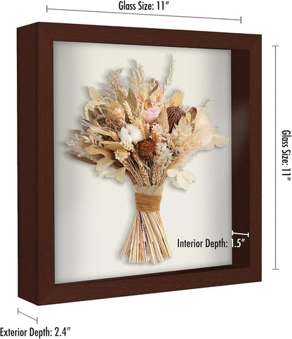 Americanflat 12x16 Shadow Box Frame with Polished Plexiglass - Silhouette Collection - Large Shadow Box Display Case for Tabletop and Wall Display - Black with Soft Felt Back