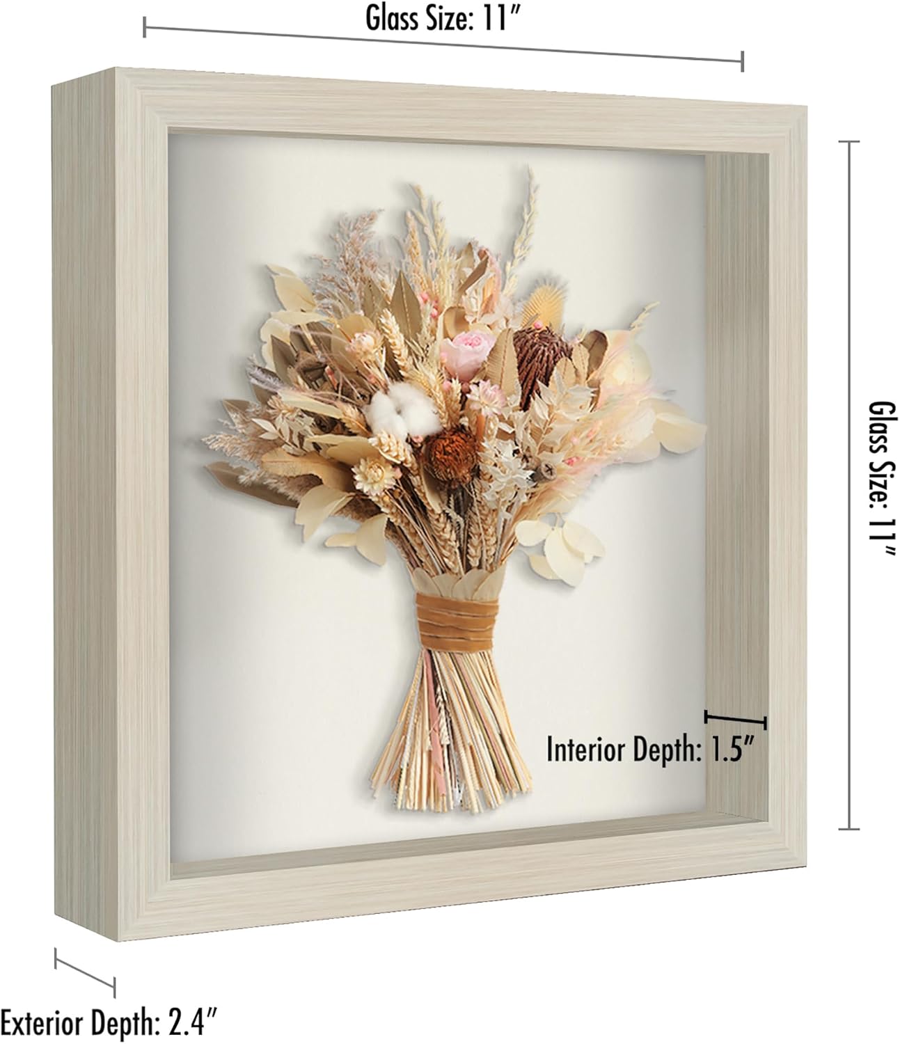 Americanflat 12x16 Shadow Box Frame with Polished Plexiglass - Silhouette Collection - Large Shadow Box Display Case for Tabletop and Wall Display - Black with Soft Felt Back