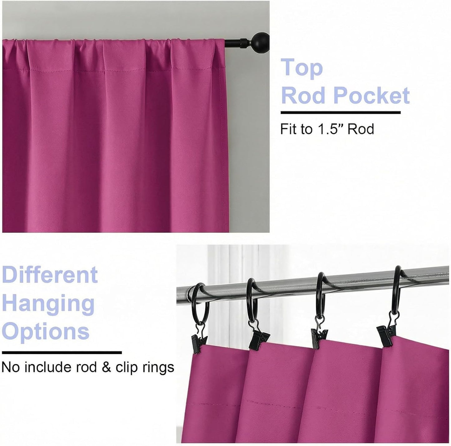 Simplebrand Ava Sage Green Blackout Curtains for Bedroom 63 Inch Length 2 Panels Set, Solid Thermal Insulated Energy Saving Rod Pocket Window Treatment Curtains Blackout Drapes, W40 x L63 Inch, Sage - Colors B