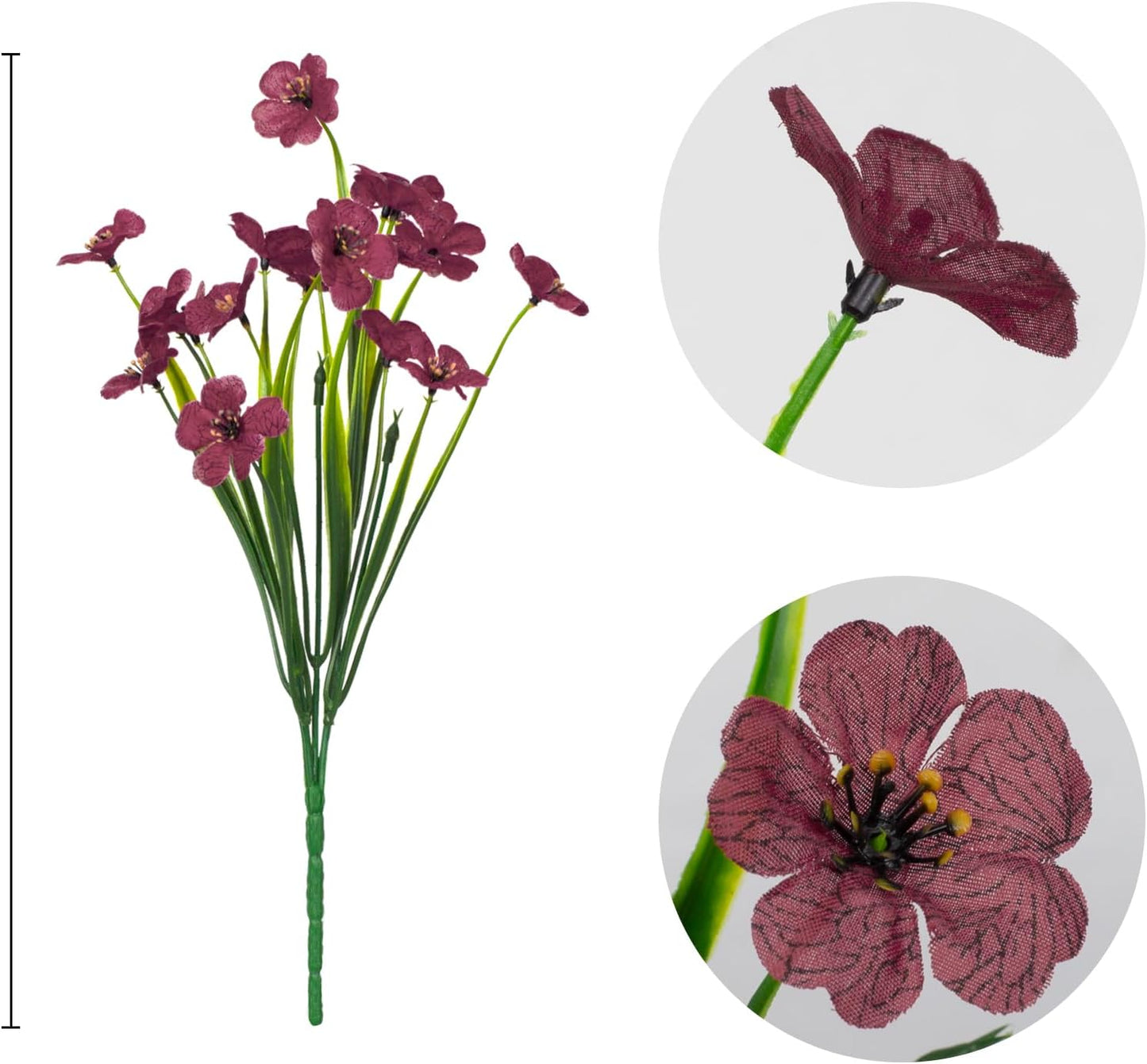 LikSoor 21 Bundles Artificial Outdoor UV Resistant Flowers No Fade Fake Outside Flowers Plastic Greenery Faux Shrubs Garden Porch Window Box Home Decoration(Purple)