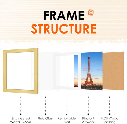 FIXSMITH 10 Pack Picture Frames Collage Wall Decor for Mounting or Tabletop Display, Gallery Wall Frame Set with Two 8x10 Black Frames, Four 5x7 Frames and Four 4x6 Frames, Multi-Pack Photo Frame Set
