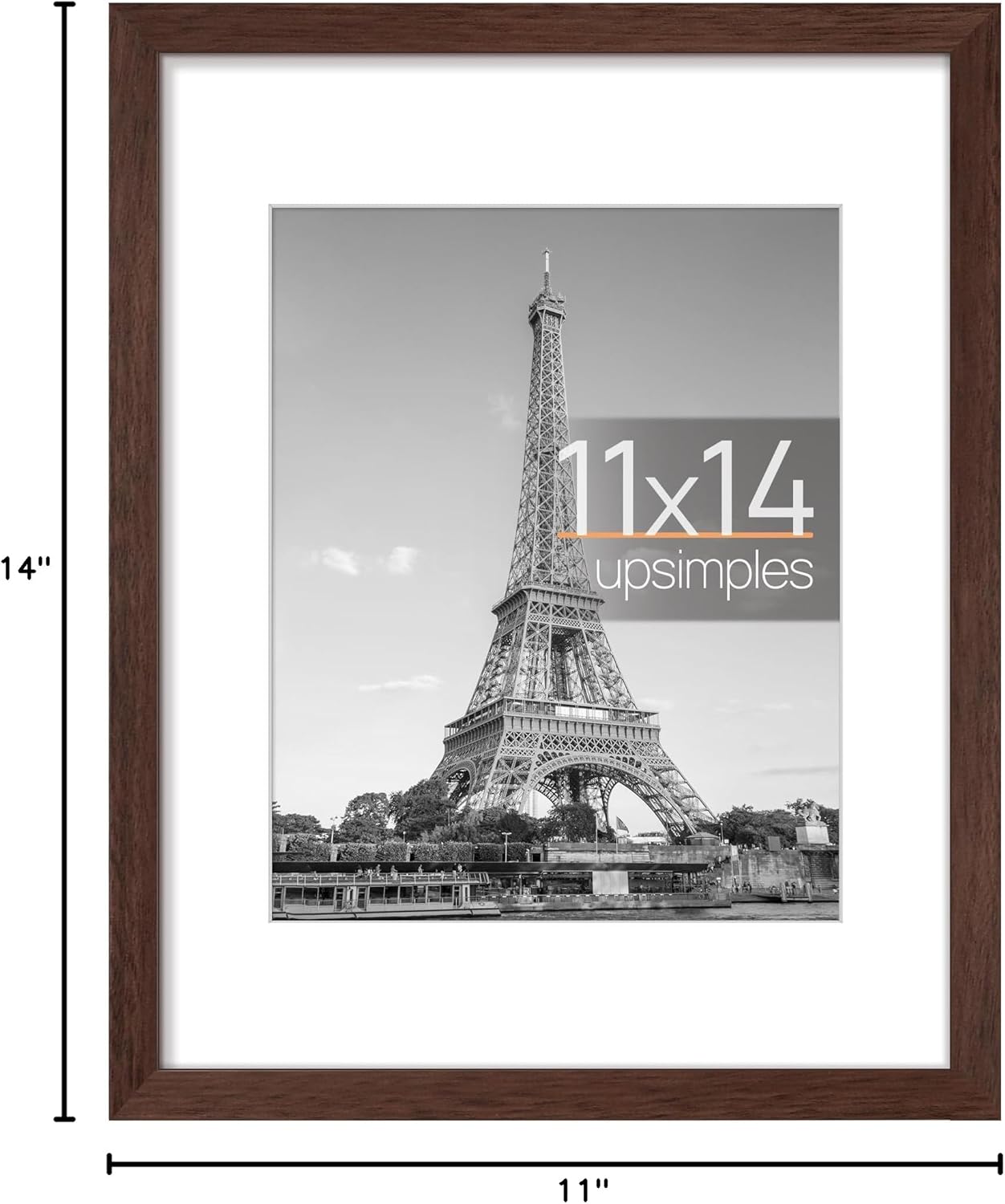 upsimples 8x10 Picture Frame, Display Pictures 5x7 with Mat or 8x10 Without Mat, Wall Hanging Photo Frame, Black, 1 Pack - Colors A